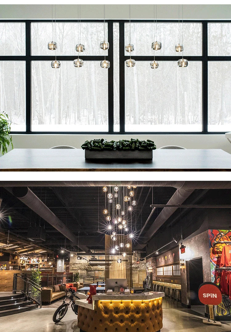Modern Nordic LED Crystal Chandelier Luxury Pendant Light For Living Room Bedroom Dining Room Attic Kitchen Home Lustre Lamp