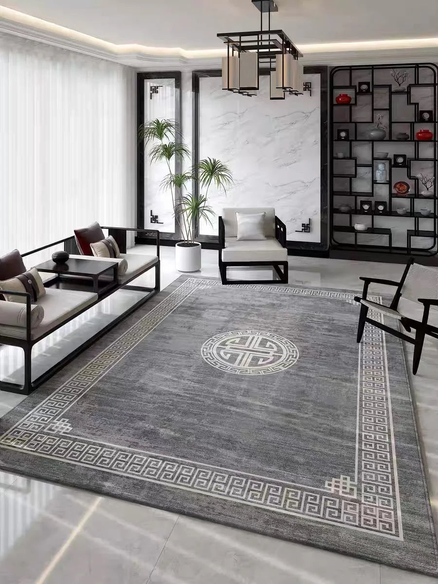 Light luxury carpet, living room floor mat, sofa, coffee table, carpet, home decoration