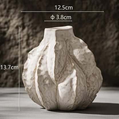 New Design Unique Ceramic Nordic Vase Home Ornament Living Room Tabletop Centerpiece Fresh Flower Pampas Grass Boho Art
