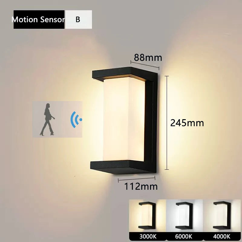 Motion Sensor Outdoor Wall Light LED Security Light Radar Sensor Waterproof IP65 Exterior Wall Sconce Porch Light Patio Light Garden Light Garage Light Front Door Light 20W AC 85-265V Auto On Off Dusk to Dawn