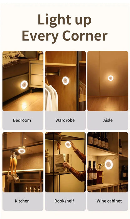 Luxury Touch LED Night Light Rechargeable Wireless Wall Sconce for Bedroom Closet Cabinet Living Room Hallway Nursery Warm White Dimmable Puck Light Battery Operated Tap Light Under Cabinet Stairway Wardrobe Bathroom Kitchen Home Décor