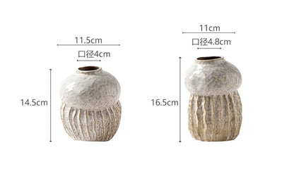 Gourd Shape Vase Ceramic Flowerpot Retro Objects Home Living Room Desktop Decoration Accessories Boho Modern Art Nordic